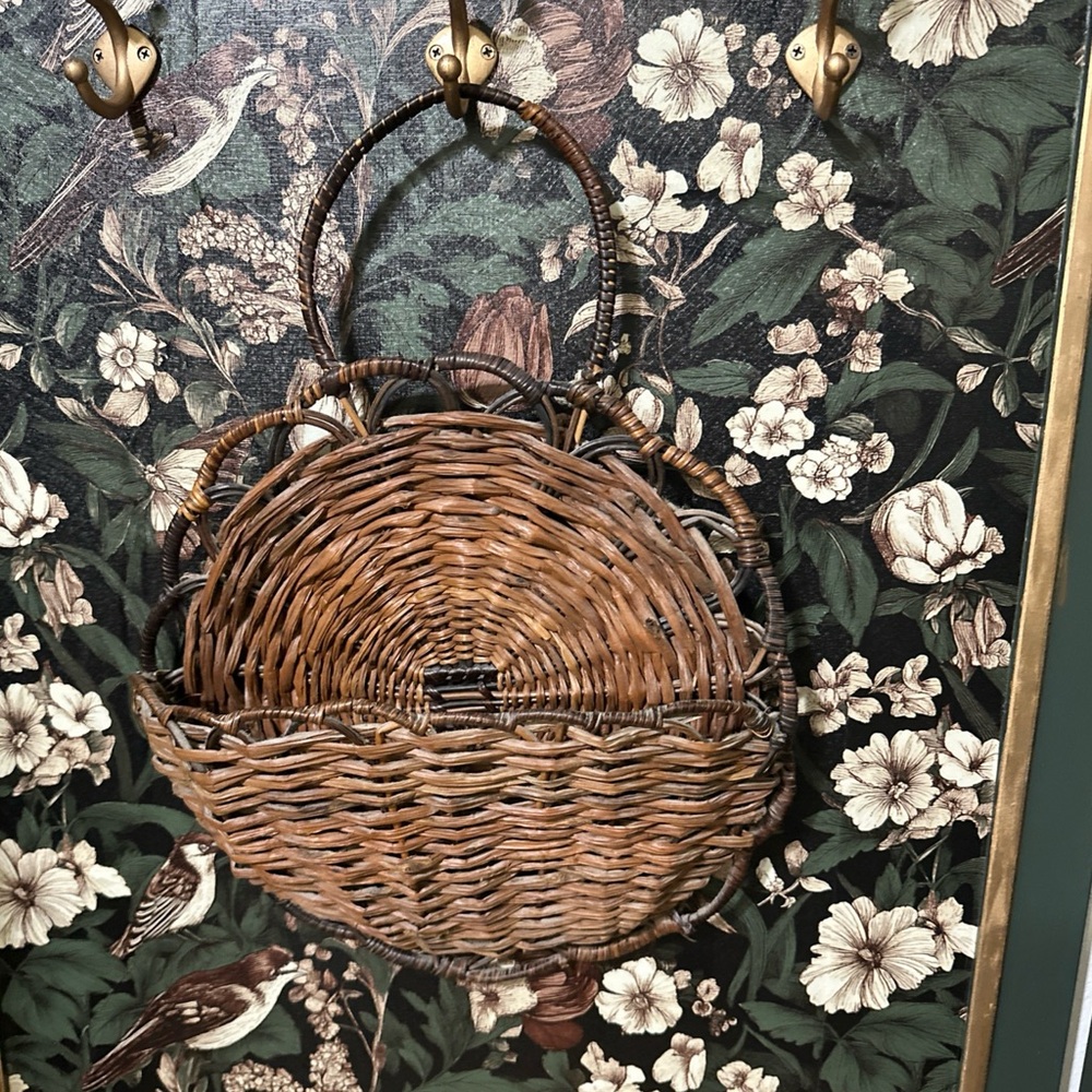 Vintage 1990s hand woven basket